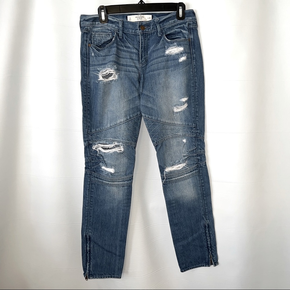 Abercrombie & Fitch Destroyed Blue Jeans